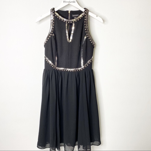 Cache Black Studded Sleeveless Dress Size S - Picture 3 of 8